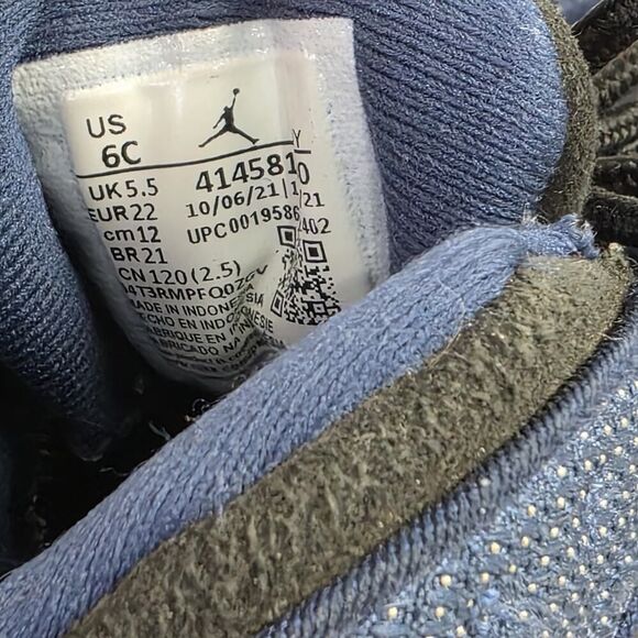 Nike Air Jordan 13 Retro TD Brave Blue Navy Flint University Black 414581-400 6C - Picture 8 of 11